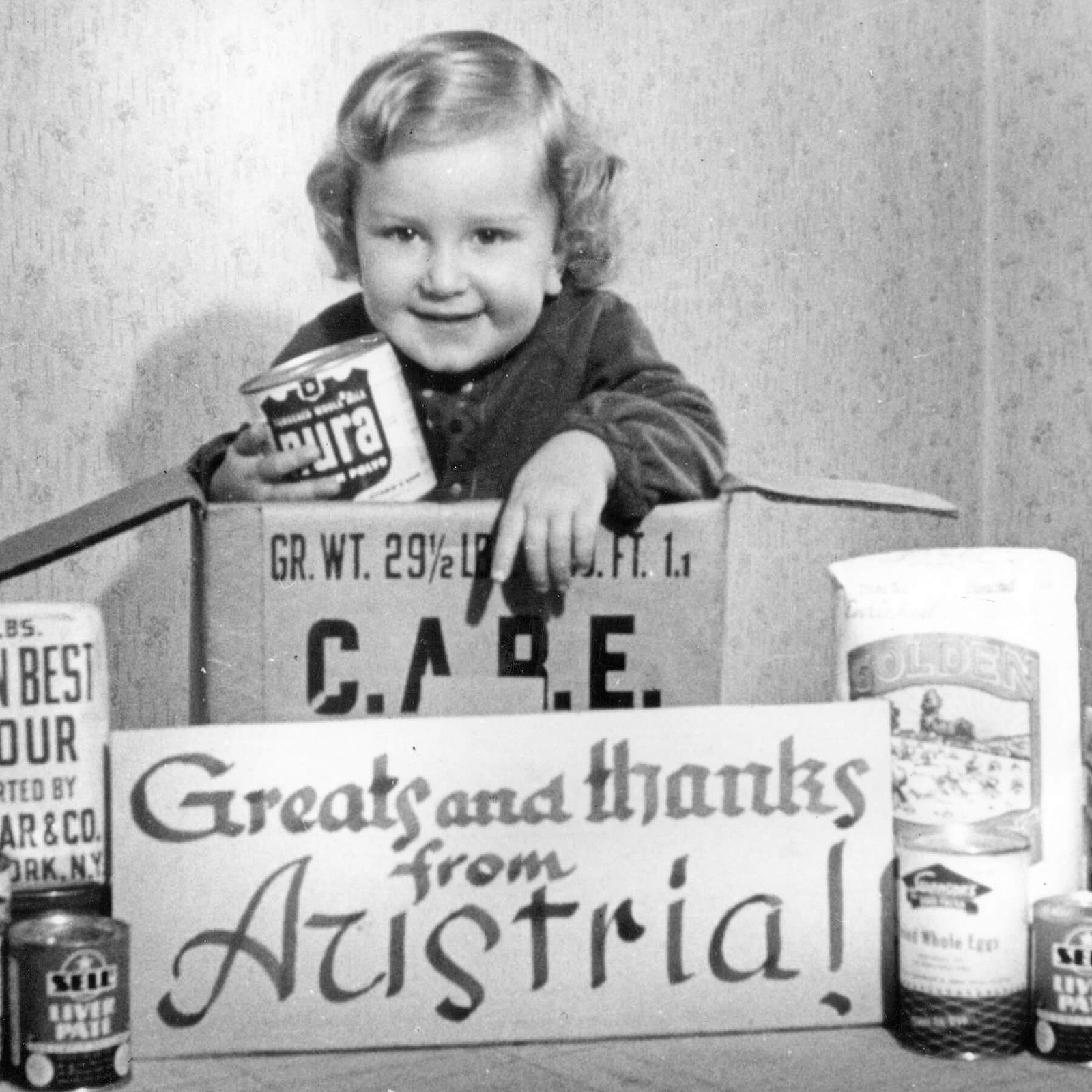 Österreich bedankt sich für die Hilfslieferungen. 1948, CARE